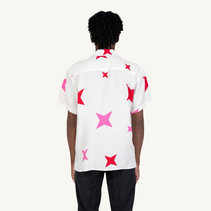 Multi Star Printed Half Sleeve Camp Collar Shirt