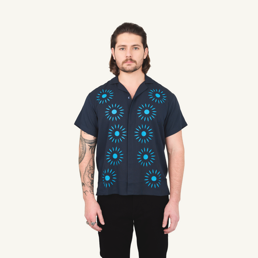 3D Chakra Half Sleeve Camp Collar Shirt